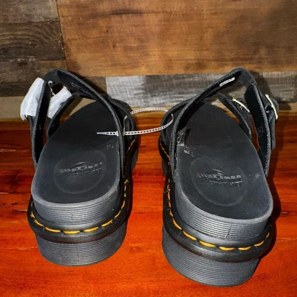 Dr. Martens MYLES BRANDO LEATHER BUCKLE SLIDE SANDALS new sz 10